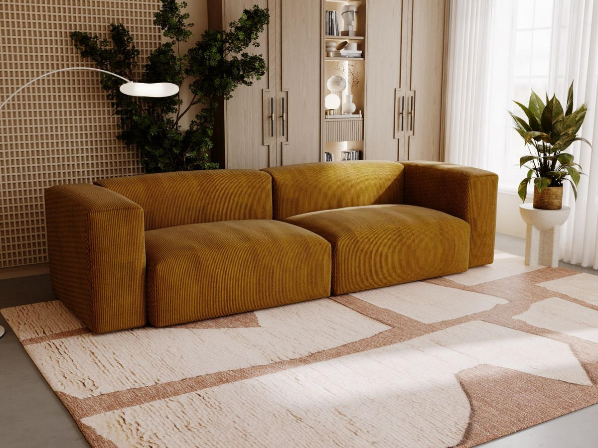 SOFA 240/85/80 Braun Landi - Schwarz/Braun, Kunststoff/Textil (240/85/80cm) - Graingold