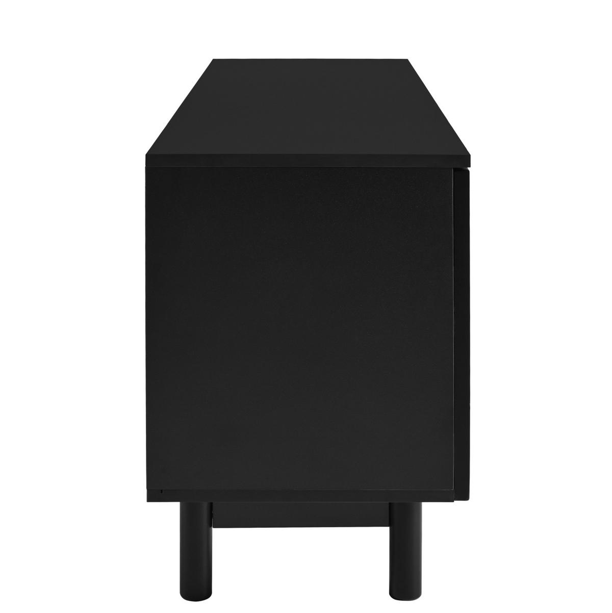 TV-LOWBOARD aus MDF und Spanplatte 175x38x56 cm Schwarz mit 4 Türen und verstellbaren Einlegeböden - Schwarz, Holzwerkstoff (175/56/38cm) - IVMEU