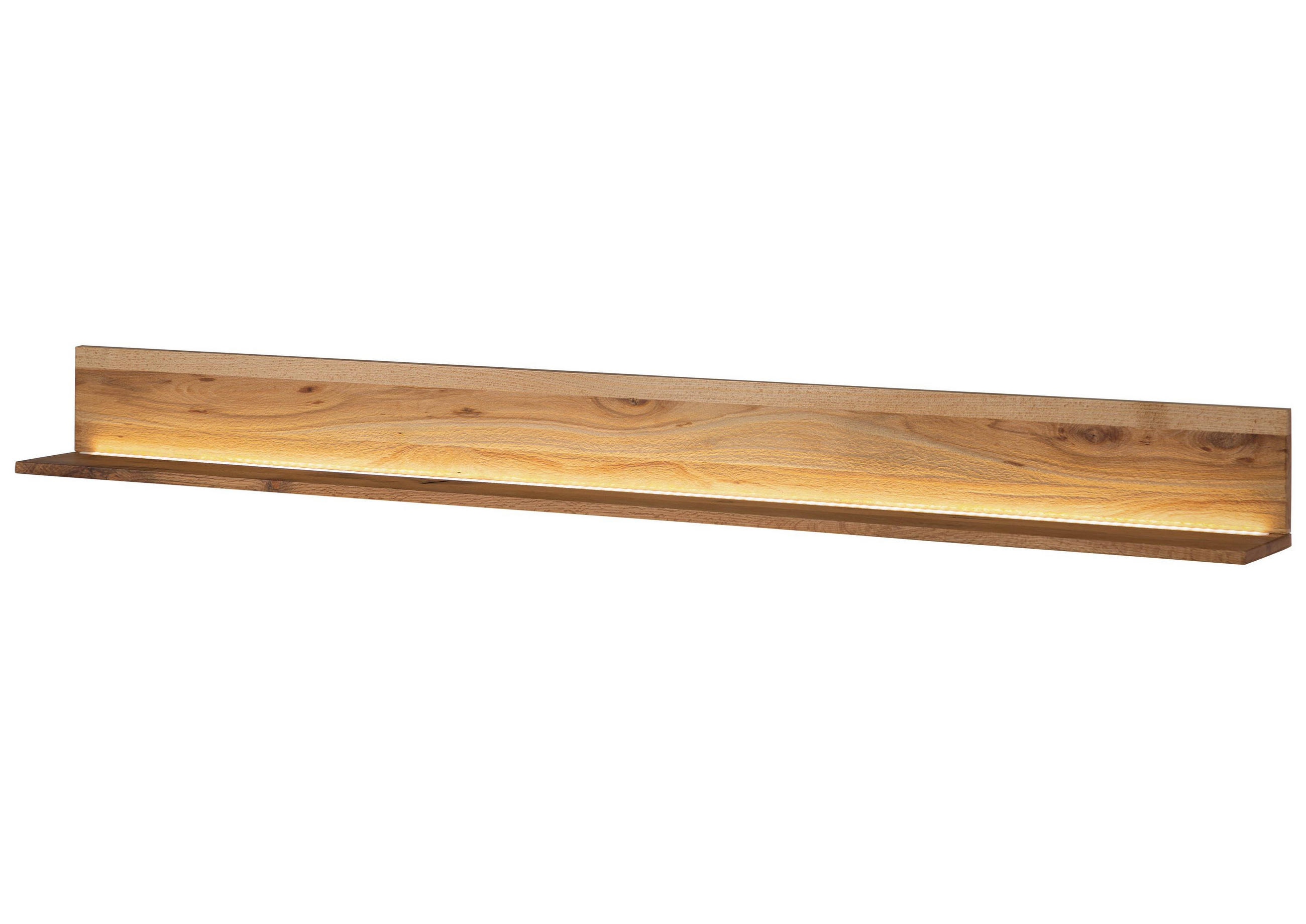 WANDREGAL Wild-/Zerreiche 202x17x19 natur geölt MONTREUX LUX #124 - Naturfarben, Holz (202/19/17cm) - Massivmoebel24