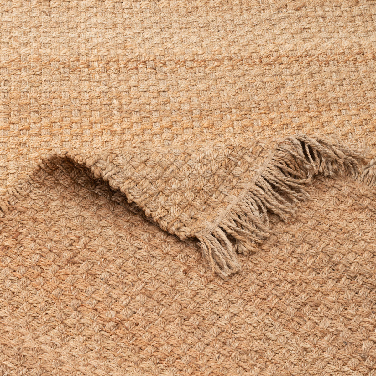 NATURFASER TEPPICH JUTE SALSA MIT FRANSEN - Beige, Textil (120/170cm) - Pergamon