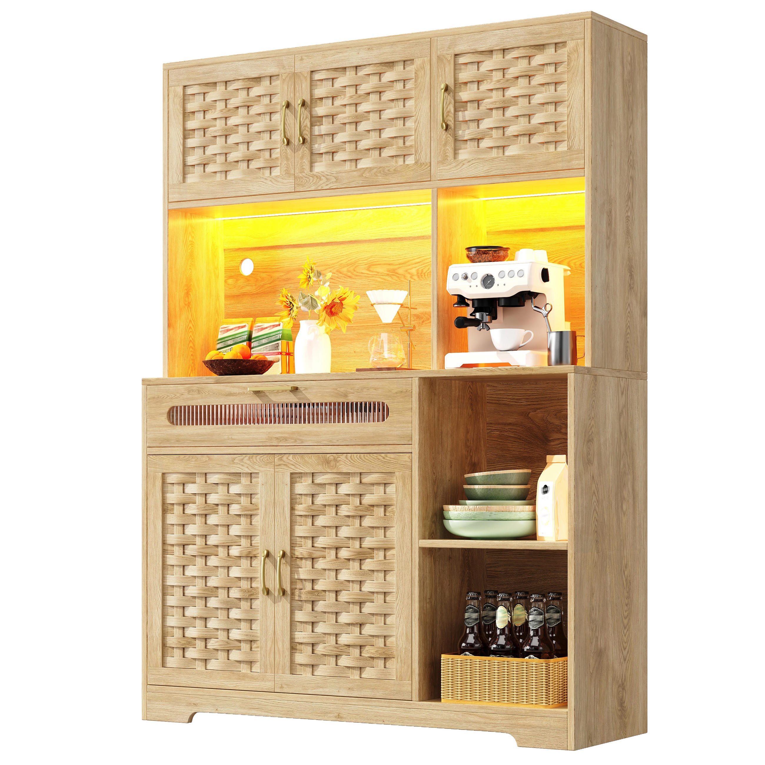FLIEKS VYSOKÁ KOMODA 120x40x180 CM LED MDF