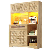 BUFFET 120x40x180cm LED Schubladen MDF - Naturfarben, Metall (120/180/40cm) - FLIEKS