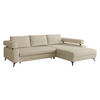 ECKSOFA Rosa, Seite: Rechts 2R-OT - Creme/Schwarz, Holz/Textil (265/184cm) - MIRJAN24