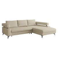 ECKSOFA Rosa, Seite: Rechts 2R-OT - Creme/Schwarz, Holz/Textil (265/184cm) - MIRJAN24