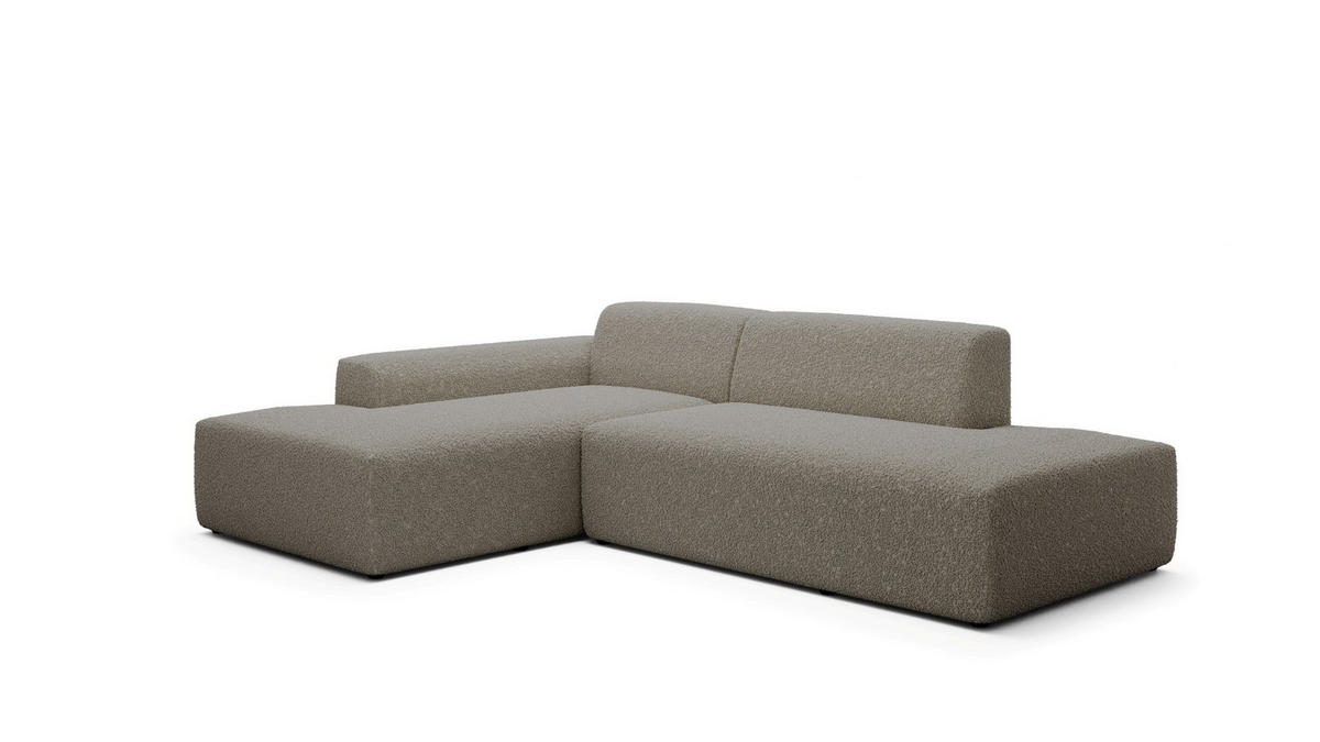 ECKSOFA Modular Premium Grau - Schwarz/Grau, Holz/Holzwerkstoff (280/190cm) - Furnisell