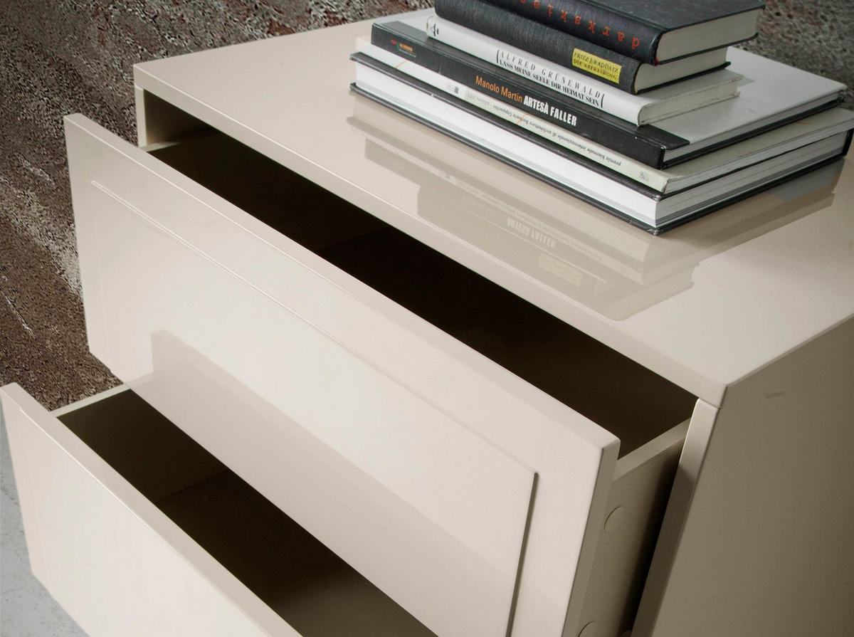 CHIFFONIER in Beige und Walnussholz 60/45/120 cm - Hellbraun/Beige, Holz/Holzwerkstoff (60/120/45cm) - ANGEL CERDA
