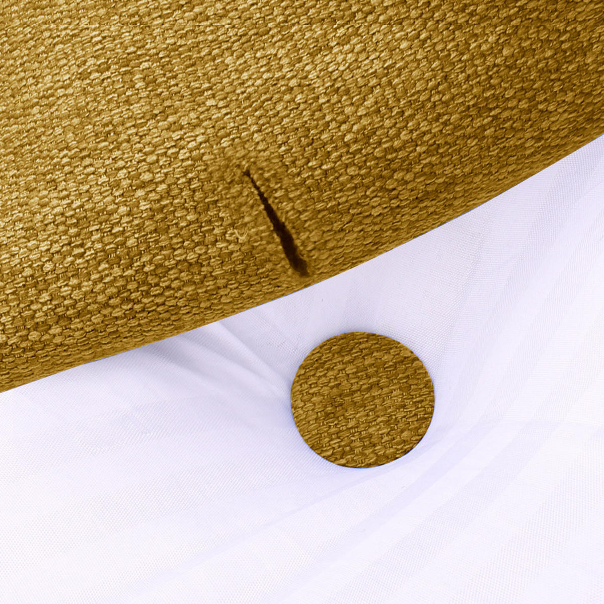 RÜCKENKISSEN für Bett Leinenlook Gelb 200 cm - Gelb, Textil (50/200cm) - Vercart