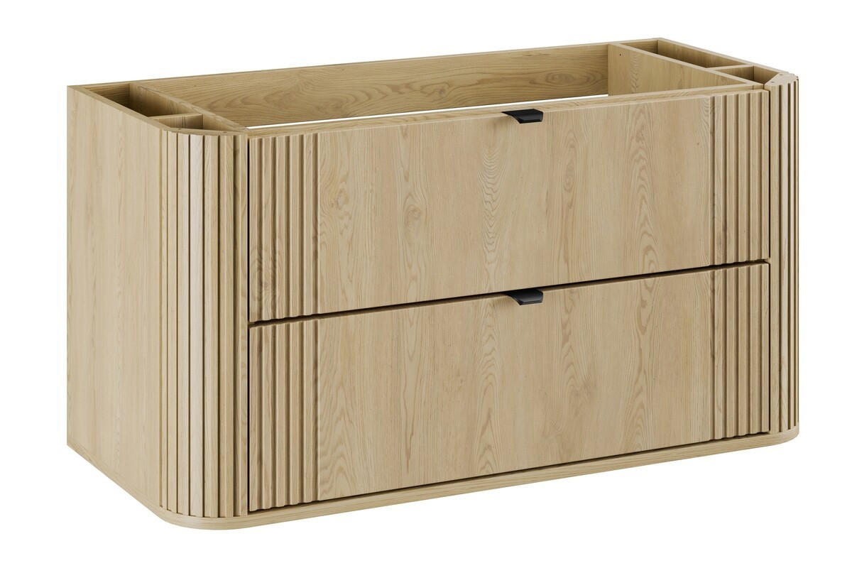 WASCHTISCHKOMBI 100 cm 3 Teile - Ovalia Cremona O BM408 in Cremona-Eiche - Eichefarben/Weiß, Holz/Keramik (100/54/46cm)