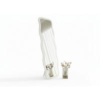 GANZKÖRPERSPIEGEL Weiss Wellenform,freistehend - Weiß, Holzwerkstoff (50/160/2cm) - Ibonto