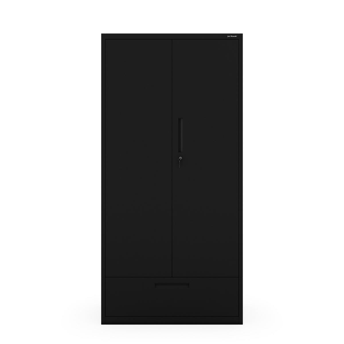 METALLSCHRANK Megan - Schwarz, Metall (90/185/40cm)