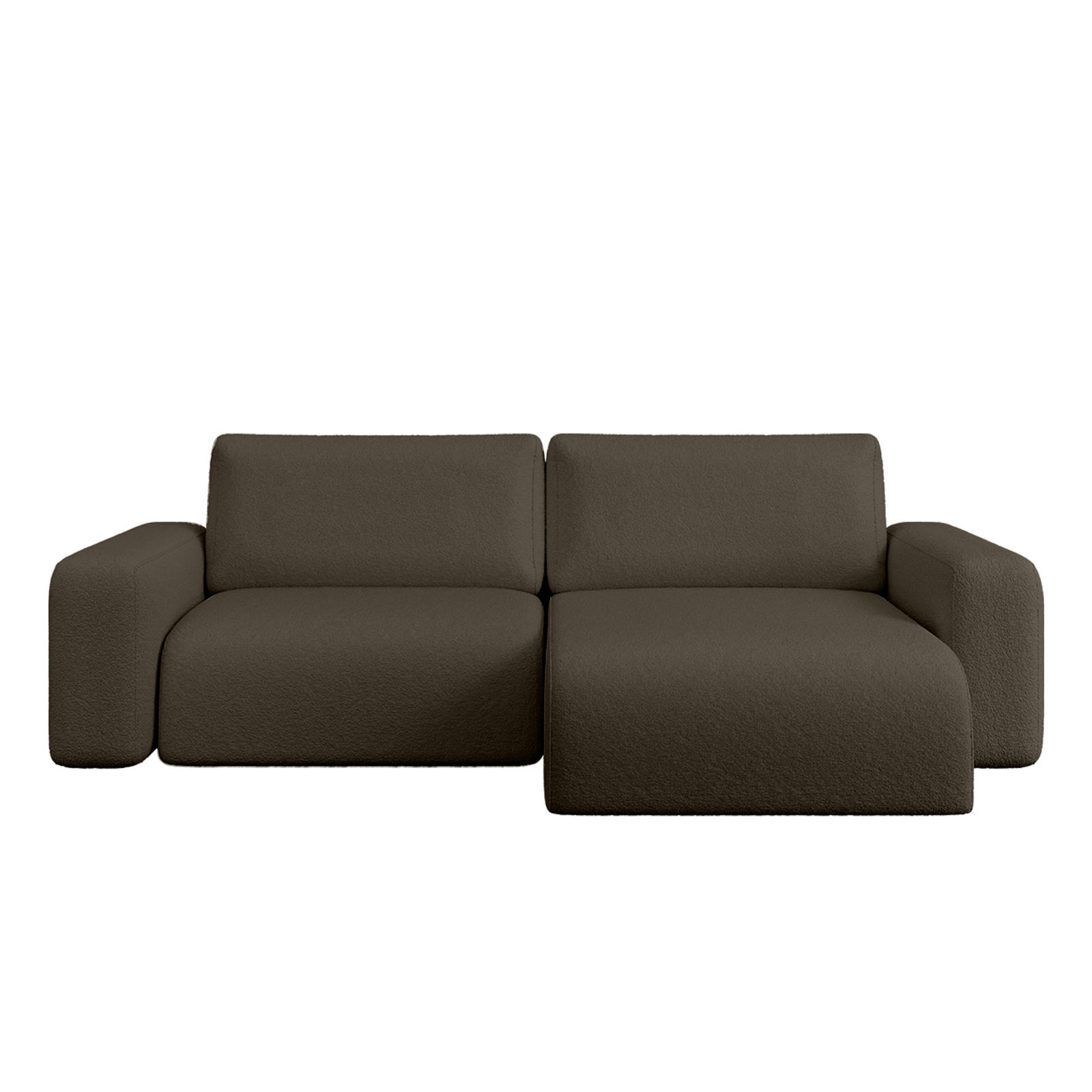 ECKSOFA TALW L MINI mit Schlaffunktion, Dunkelbraun - Dunkelbraun, Textil (257/148cm) - Fedve