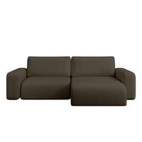 ECKSOFA TALW L MINI mit Schlaffunktion, Dunkelbraun - Dunkelbraun, Textil (257/148cm) - Fedve