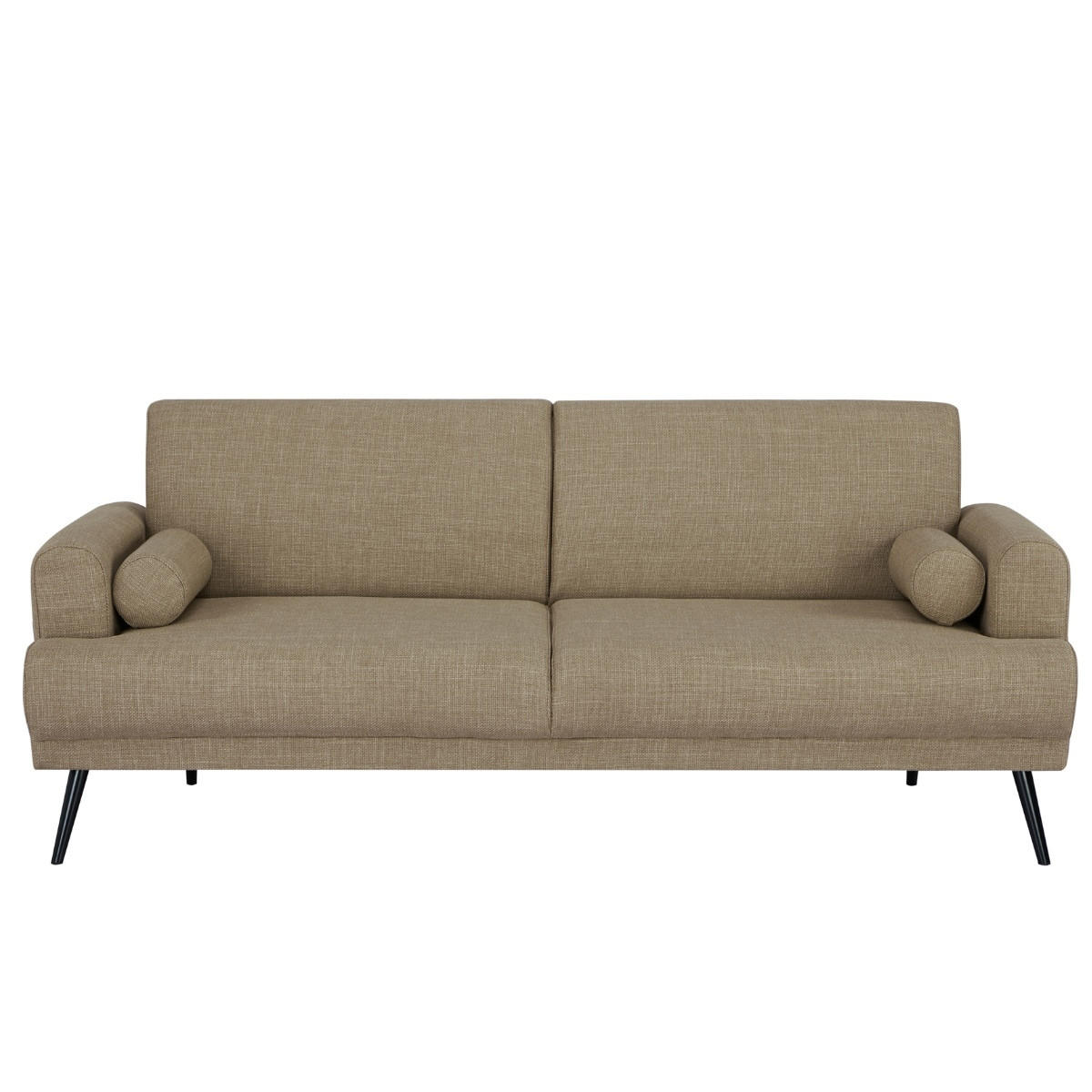 SCHLASOFA 3-Sitzer aus Stoff 209x91x85cm, taupe - Taupe, Textil (91/85/209cm) - Giga Meubel