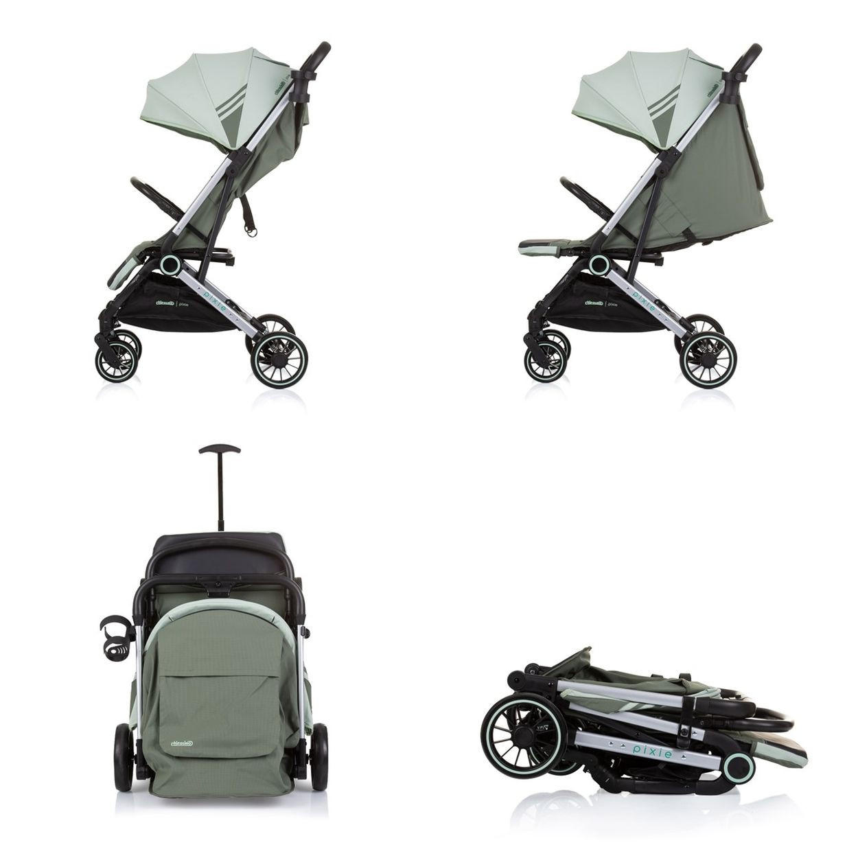 BUGGY Pixie grün zusammenklappbar Getränkehalter Korb 22 kg - Grün, Metall (78/53/104cm) - Chipolino