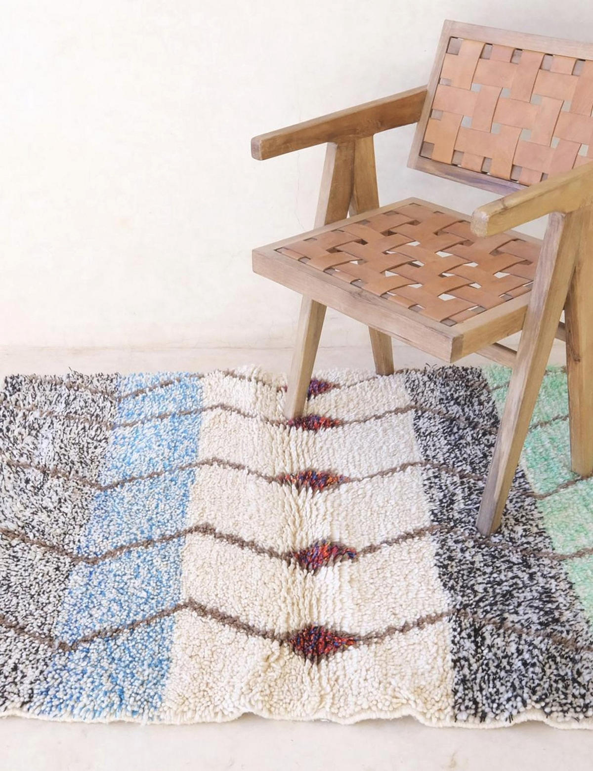 BERBERTEPPICH aus reiner Wolle 106x 147 cm - Multicolor, Naturmaterialien (106/147cm) - AFK Living