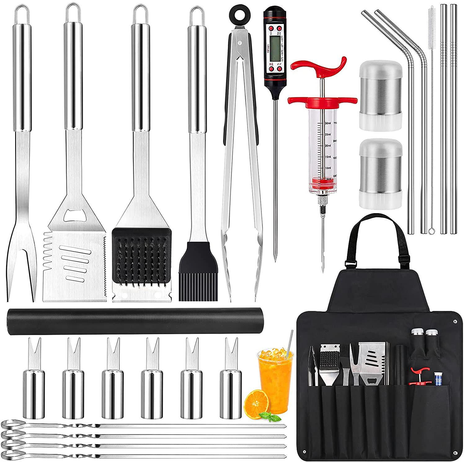 GRILLBESTECK 25-teiliges Set - Multicolor, Metall (43cm)