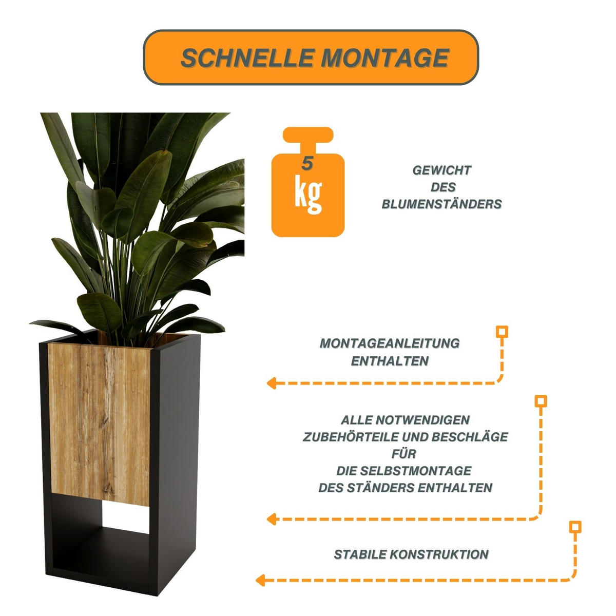 BLUMENKASTEN - Kiefer Milford, Holzwerkstoff (23/45/23cm) - RAUMHIRSCH FURNITURE