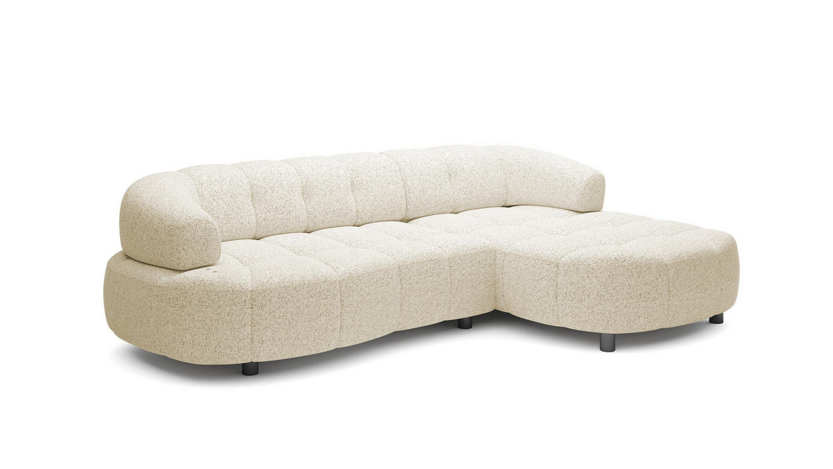 ECKSOFA Wesper S – Eckcouch mit Elektrischer Sitzverstellung, L-förmig, Freistehend, Relaxfunktion, 183x284x79 cm – Rechte, Beige - Beige, Holz/Textil (284/113cm) - DomoHome