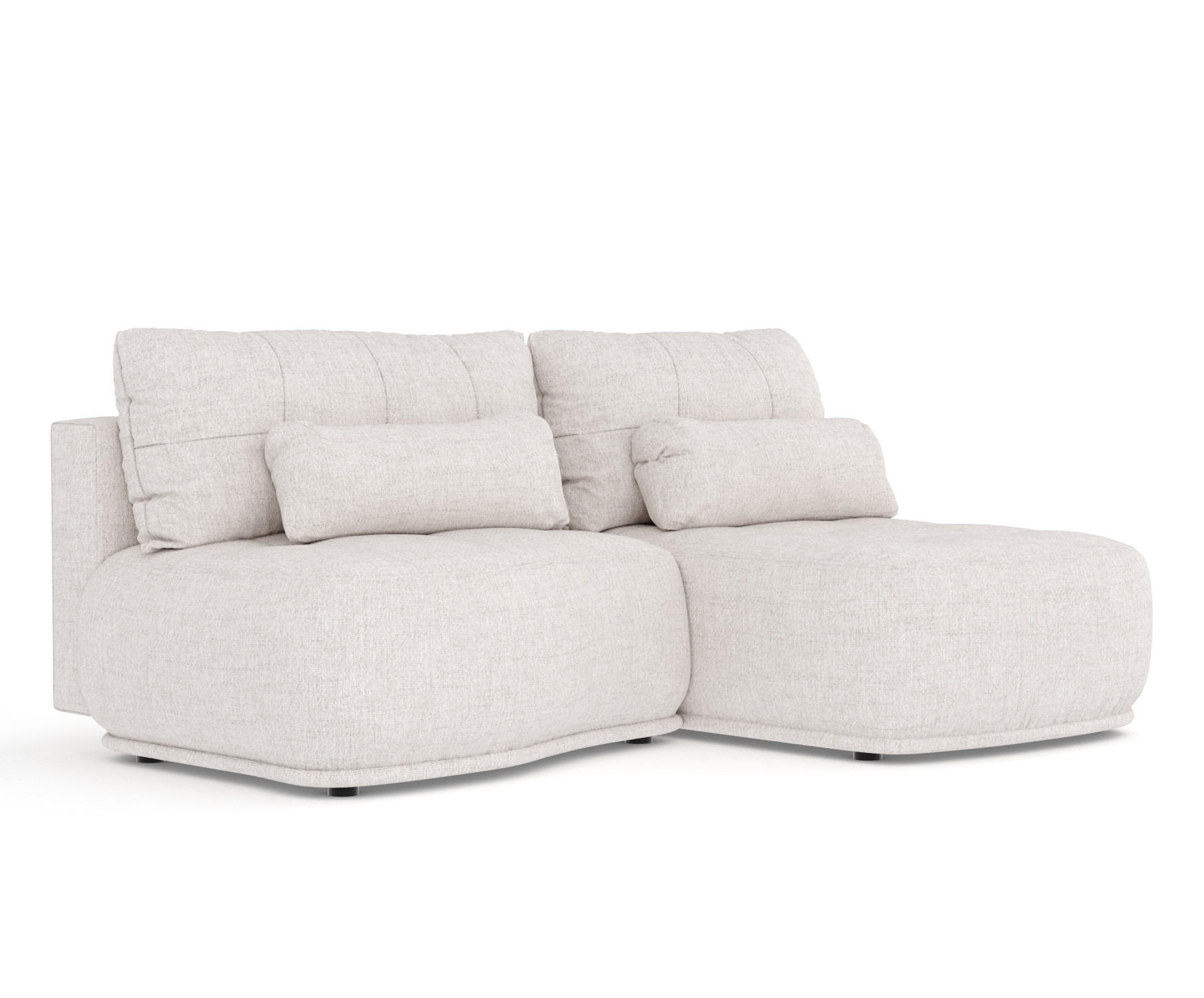 ECKSOFA MIT SCHLAFFUNKTION Batu Beige Webstoff - Beige/Schwarz, Holz/Holzwerkstoff (223/158cm) - Maison de Reve