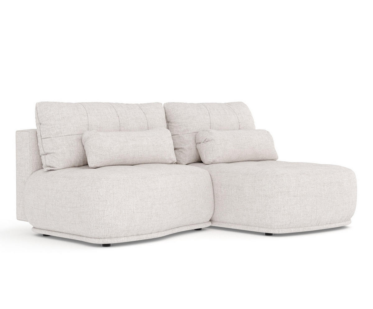 ECKSOFA MIT SCHLAFFUNKTION Batu Beige Webstoff - Beige/Schwarz, Holz/Holzwerkstoff (223/158cm) - Maison de Reve