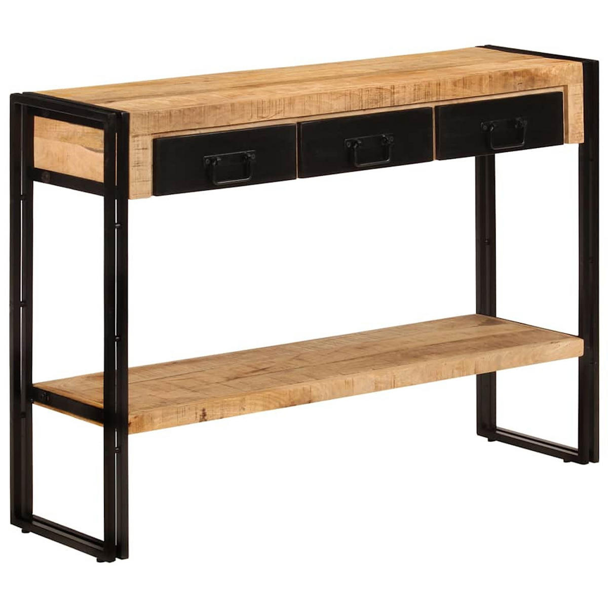 KONSOLENTISCH 110/30/76 Cm Massivholz Mango - Schwarz, Holz (110/30/76cm) - vidaXL