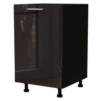 KÜCHENUNTERSCHRANK Essen D1D/50 Schwarz Hochglanz / Schwarz Matt 50 / 50 / 82cm - Schwarz Hochglanz/Schwarz, Holz/Holzwerkstoff (50/82/50cm) - Feldmann-Wohnen