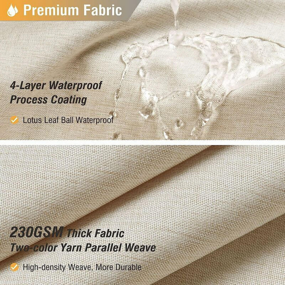 DUSCHVORHANG Polyester wasserdicht dekorativ mit Haken Kunststoff - Beige, Textil (180/180cm) - MCBOSON