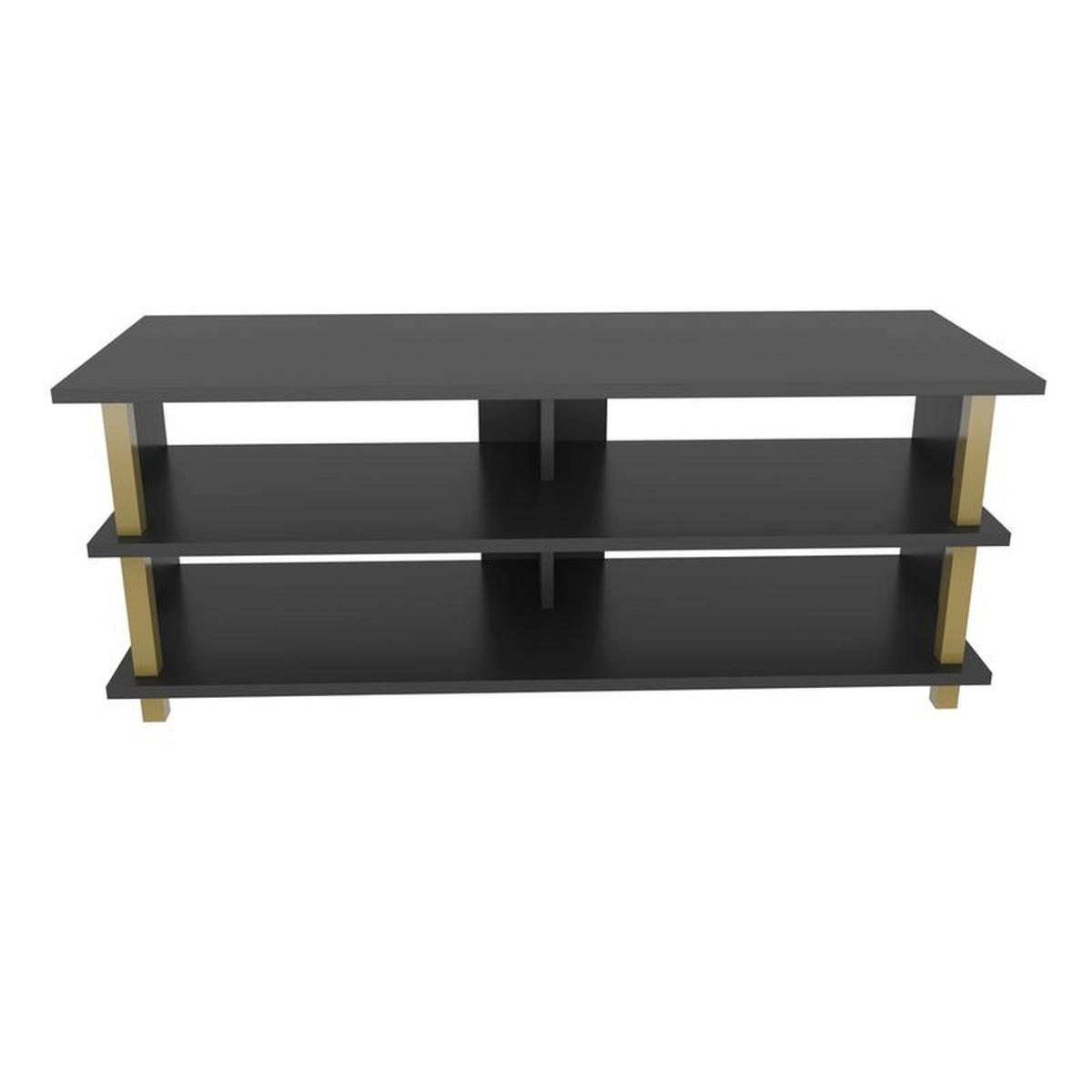 TV Board Pueblo Gold-Anthrazit - Anthrazit/Goldfarben, Holzwerkstoff (120/47/45cm) - Decorotika