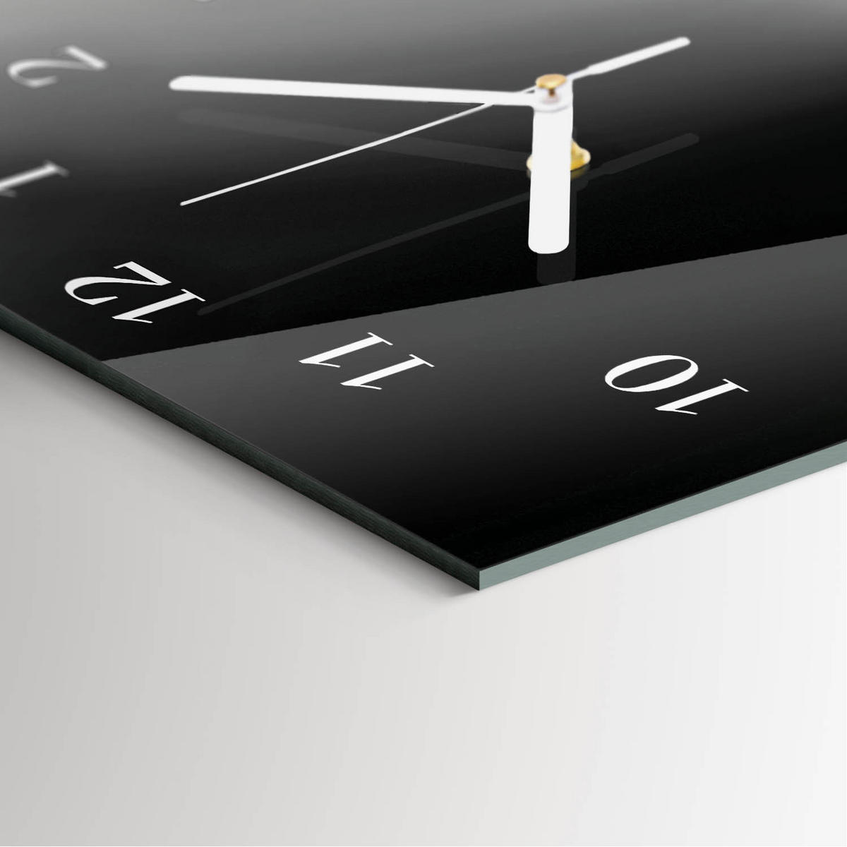 WANDUHR 30x60 cm - Abstraktion - Grau, Glas (30/60/0.4cm) - TULUP