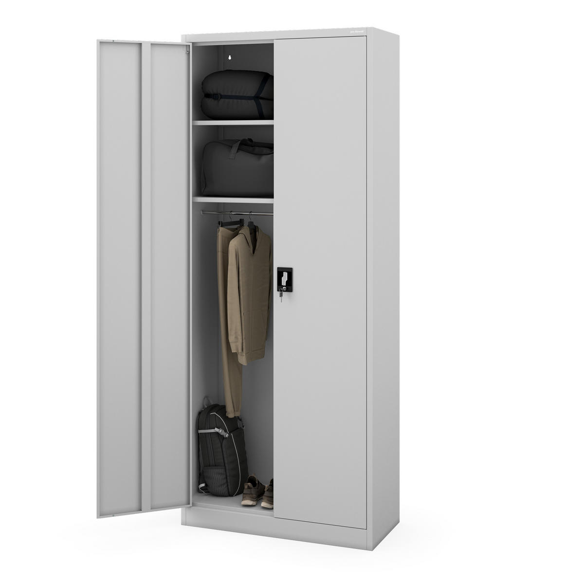 HAUSWIRTSCHAFTSSCHRANK DAWID 220 - Grau, Metall (90/220/45cm) - Jan Nowak