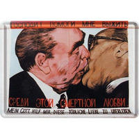 MINIBLECHSCHILD 10/14 cm Berlin CityStyle Bruderkuss - Multicolor, Metall (14/10/0.1cm) - Nostalgic-Art
