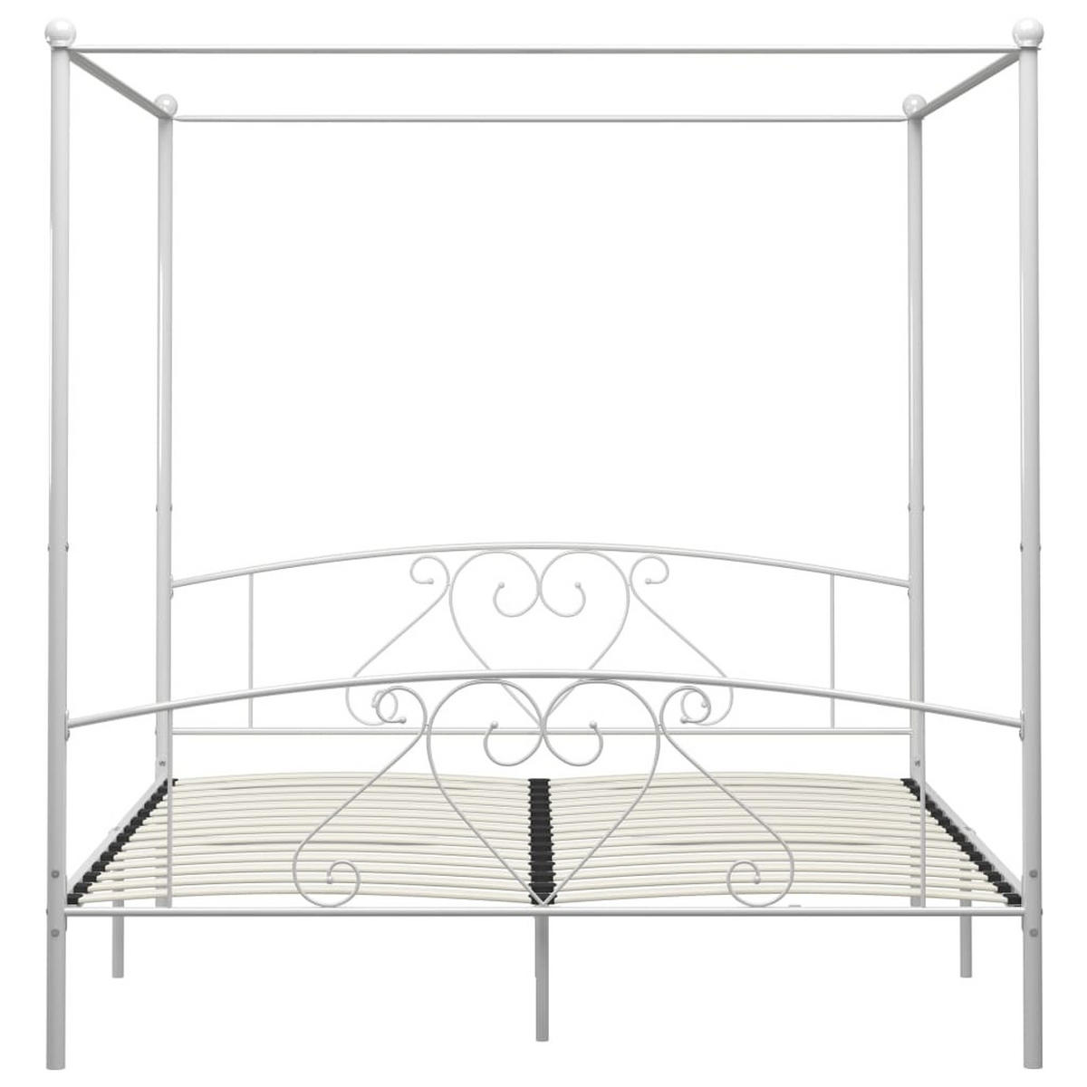 HIMMELBETT-GESTELL 180/200 Cm Metall Weiss - Weiß, Metall (180/200cm) - vidaXL