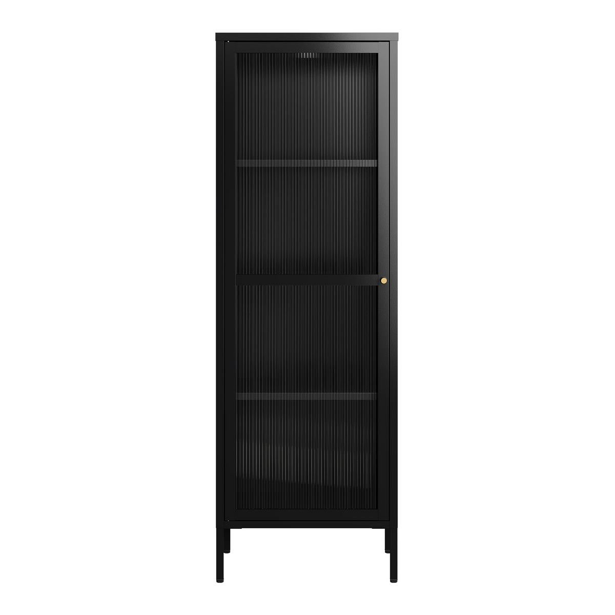 VITRINENSCHRANK Säkylä - Schwarz, Glas/Metall (50/150/35cm) - [en.casa]