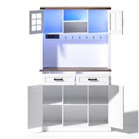 BUFFET 100/40/172 cm Braun/Weiß aus MDF mit LED-Beleuchtung - Braun, Holzwerkstoff (40/172/100cm) - OKMYHOME