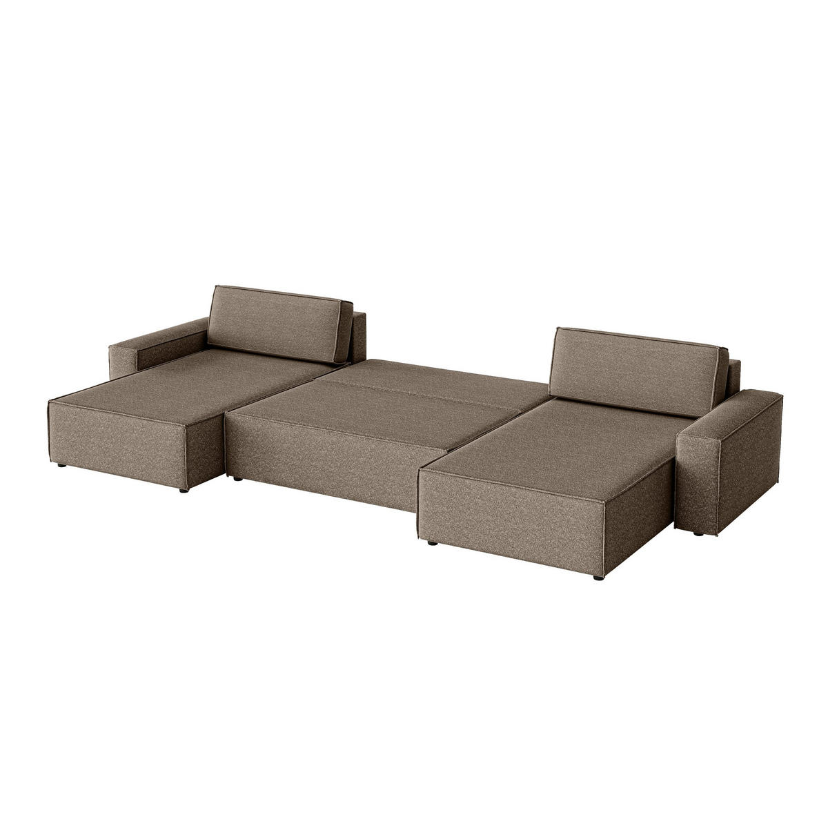WOHNLANDSCHAFT Lummo U mit Schlaffunktion, Braun - Braun, Textil (386/70/185cm) - Fedve