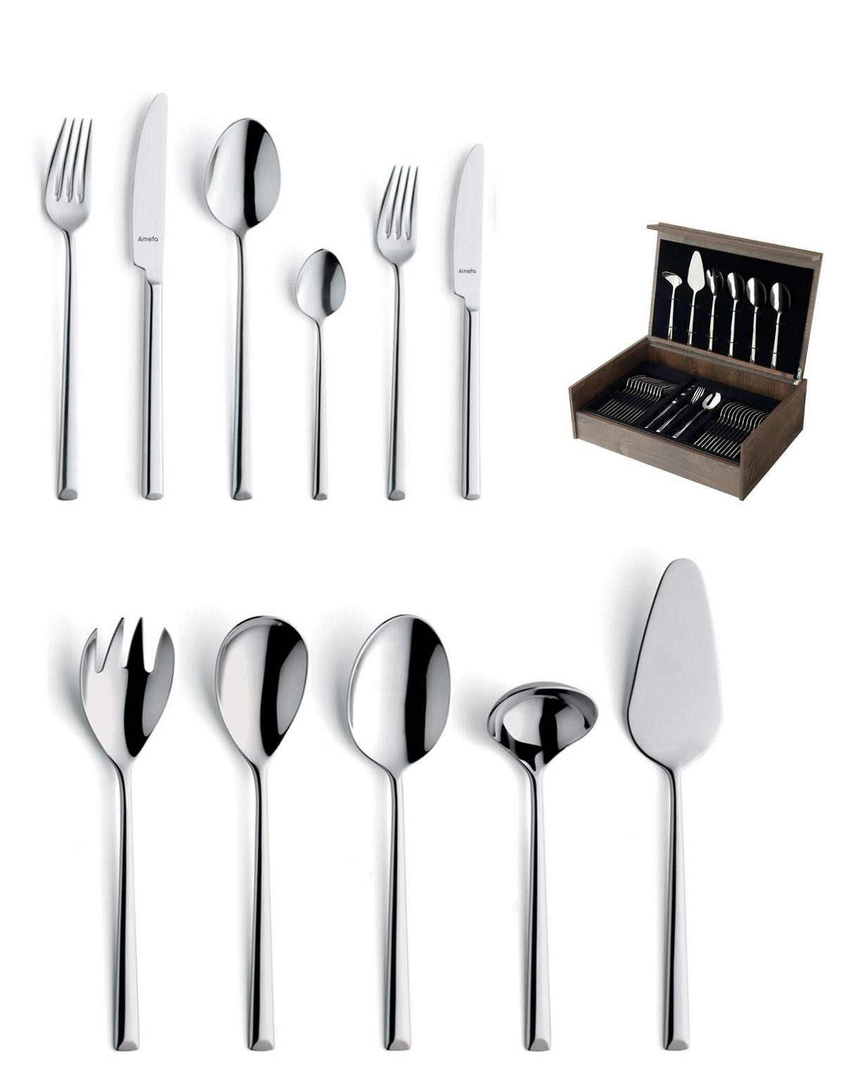 BESTECKSET Metropole 78-teilig - Silberfarben, Metall