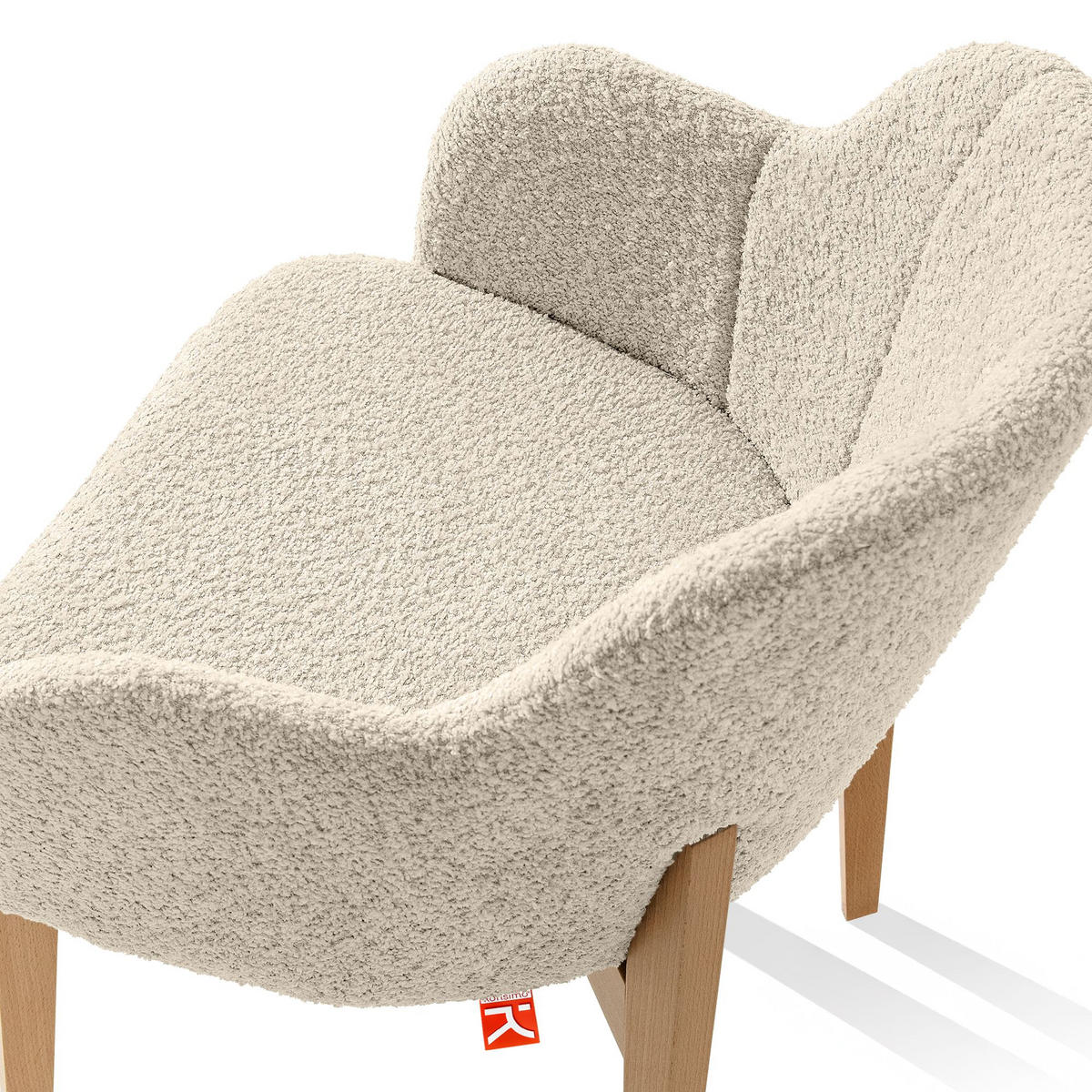 POLSTERSTUHL LONIS Esszimmerstühle 2er Set - Eichefarben/Beige, Holz/Textil (55/82/54cm) - KONSIMO®