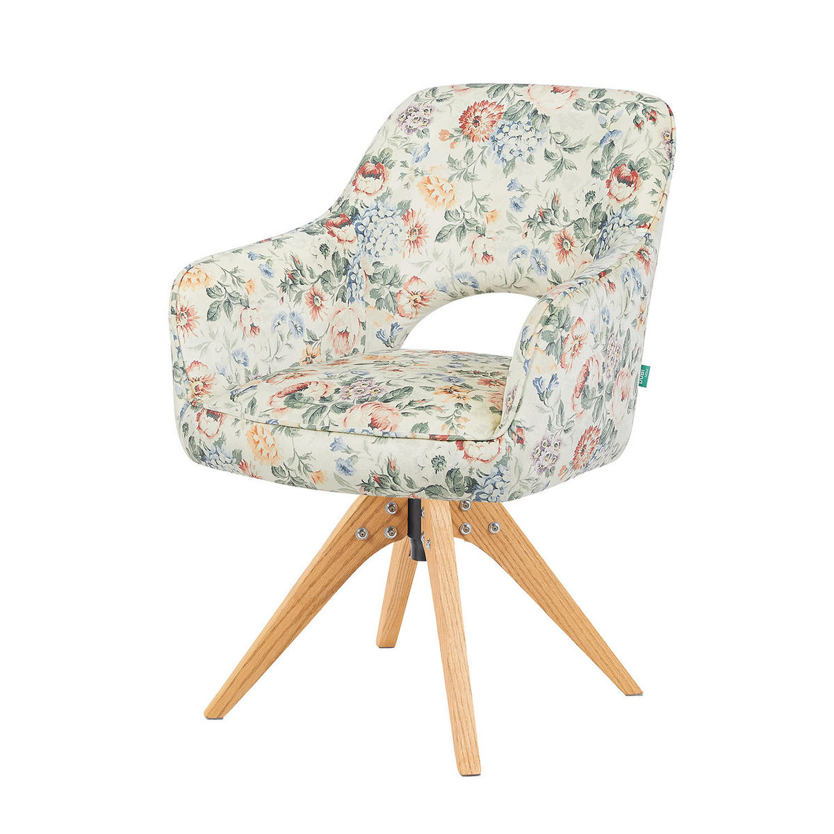 DREHSTUHL Mika-Lena 2er-Set - Honigeiche/Multicolor, Eichenholz/Holz (60/87/65cm) - DUBI Möbel