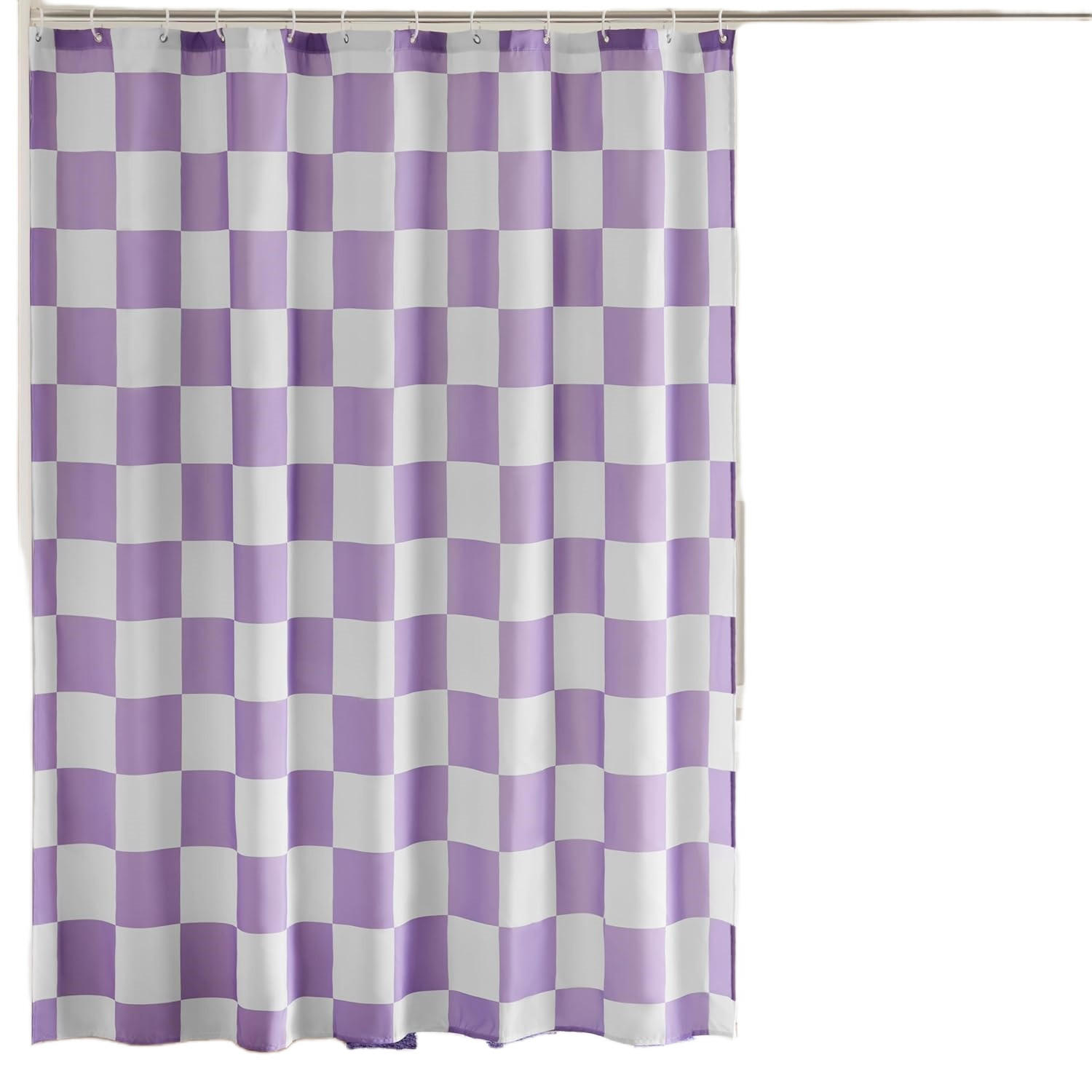 DUSCHVORHANG Karierter 180 x 180 cm - Lila, Textil (180/180cm) - Kaket