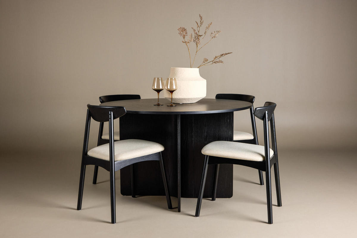 ESSTISCH TYRESO Schwarz 120x120x76 cm - Schwarz, Holzwerkstoff (120/120/76cm) - FURNLUX