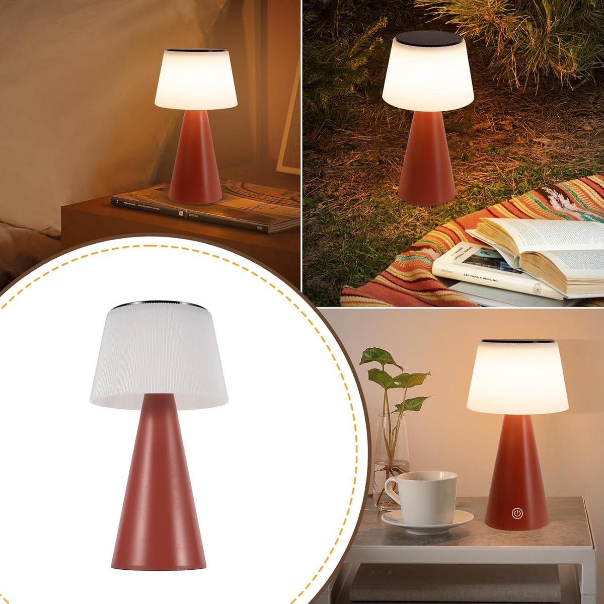 TISCHLEUCHTE Brennert 13/23.9/13 cm - Rot, Metall (13/13/23.9cm) - ZMH