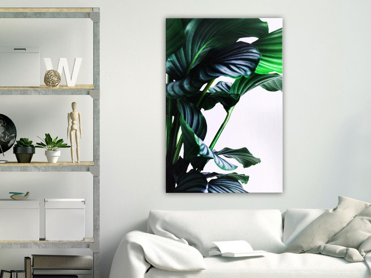 KUNSTDRUCK Grün 60/90 cm - Weiß/Grün, Textil (60/90cm) - KUNSTLOFT