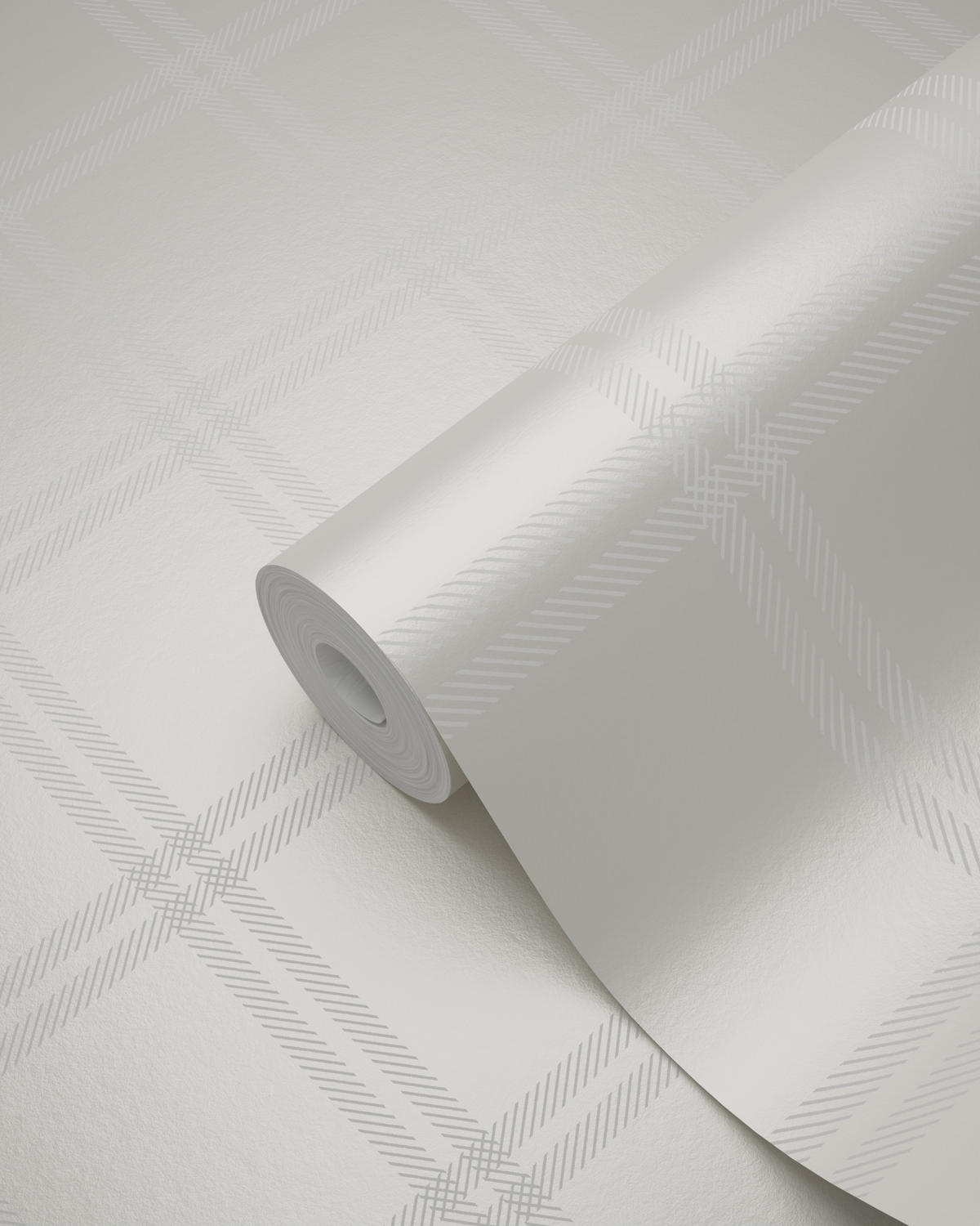 TAPETE Karomuster 53 cm x 10.05 m - Weiß, Papier (53/0.1cm) - Origin Wallcoverings