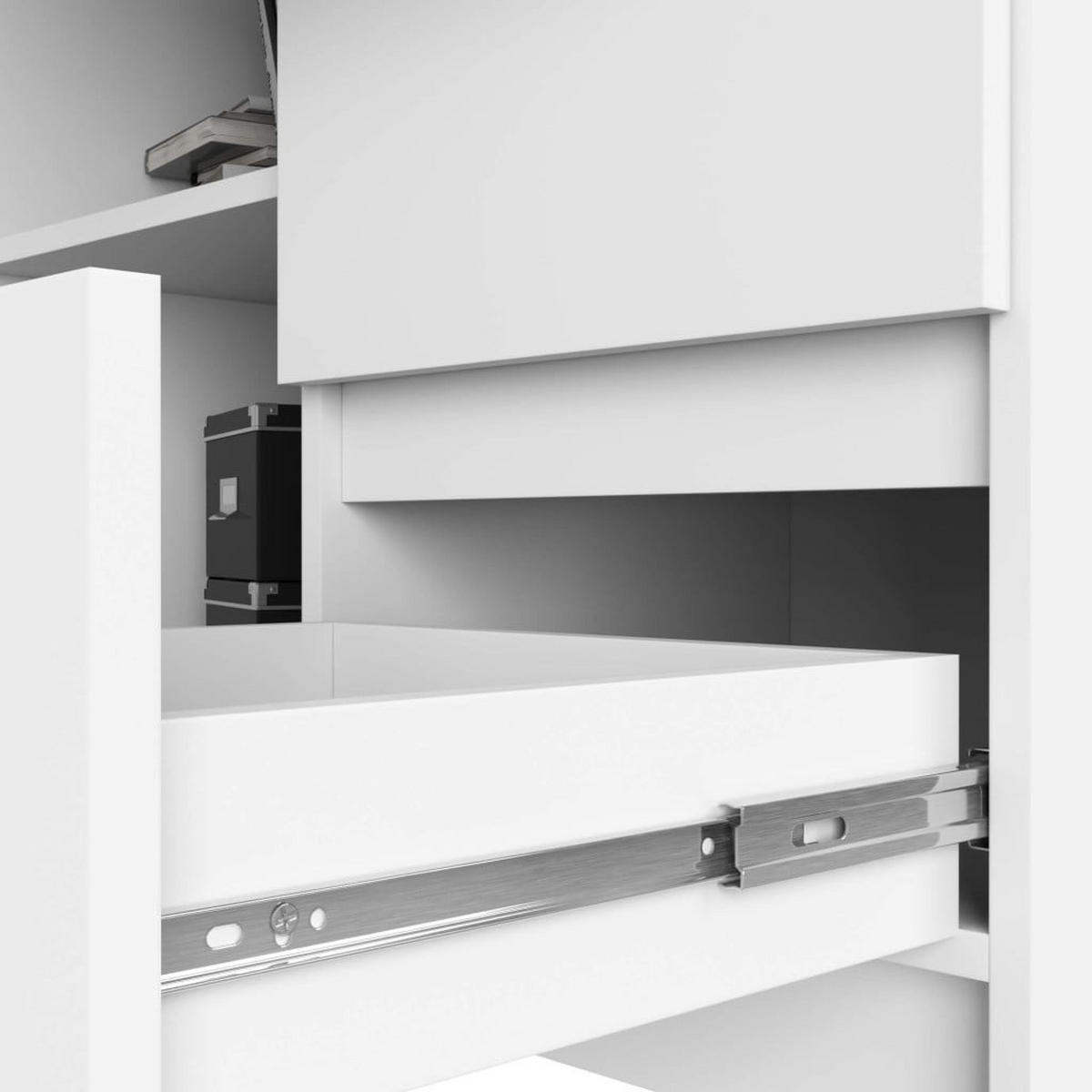 SCHREIBTISCH Weiß 77/124/85 - Weiß, Holzwerkstoff (85/124/77cm) - RAUMHIRSCH FURNITURE