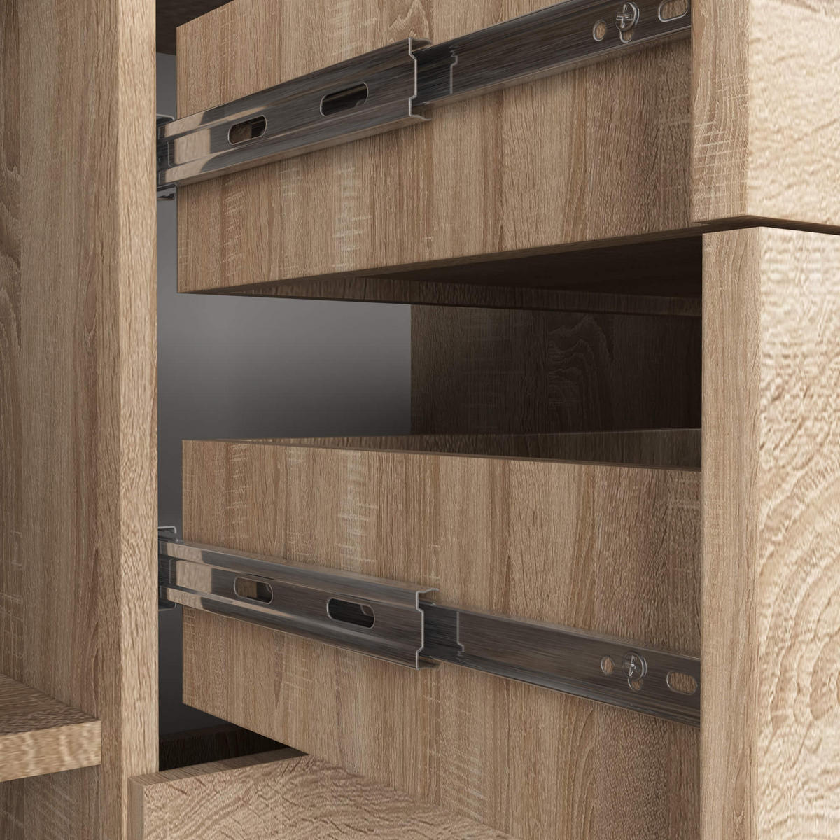 KOMMODE Eiche Sonoma 80/110/35 - Sonoma Eiche, Holzwerkstoff (110/80/35cm) - RAUMHIRSCH FURNITURE