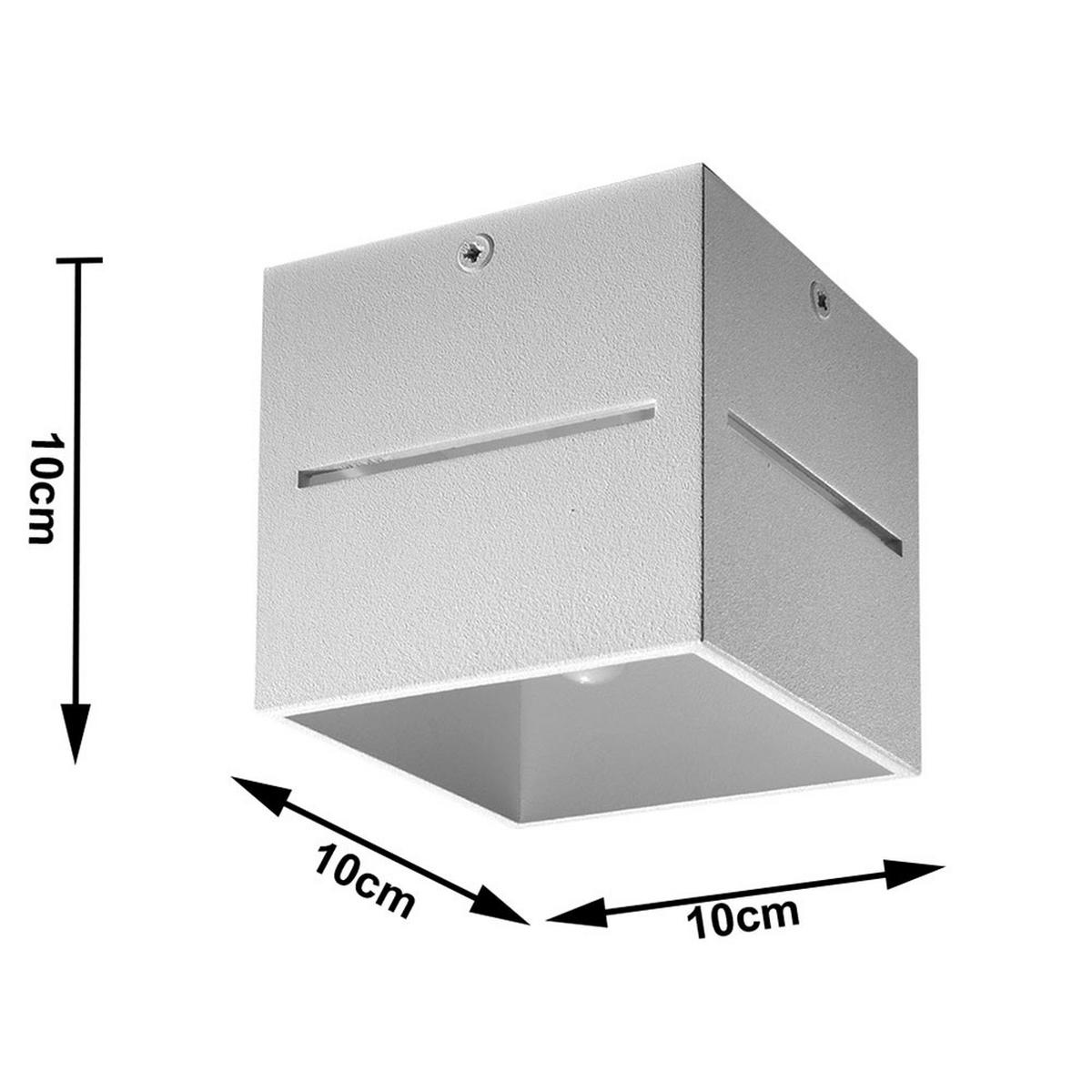 DECKENLEUCHTE Aluminium Grau Quadratisch - Grau, Metall (10/10/10cm)