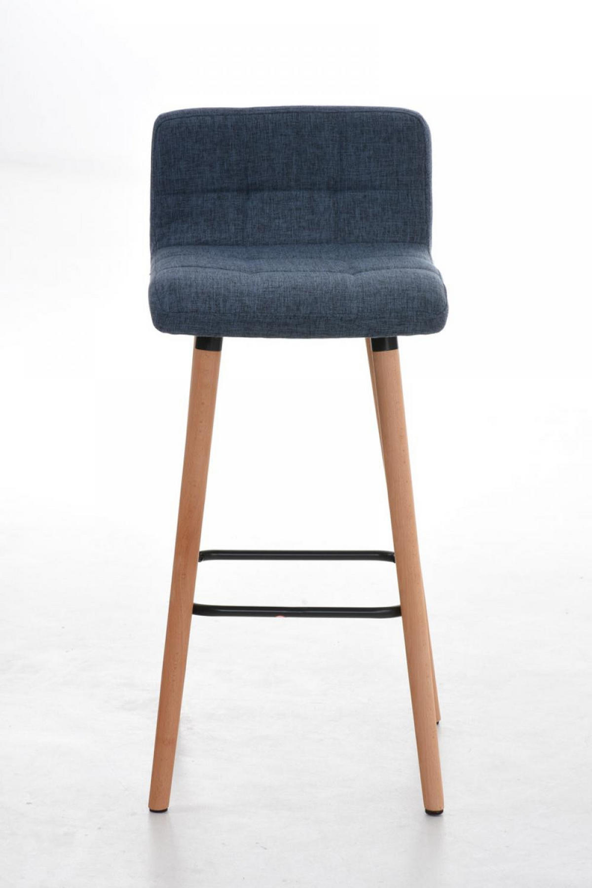 BARHOCKER Stoff Blau - Blau/Eukalyptusholzfarben, Holz/Textil (42/94/49cm) - CLP