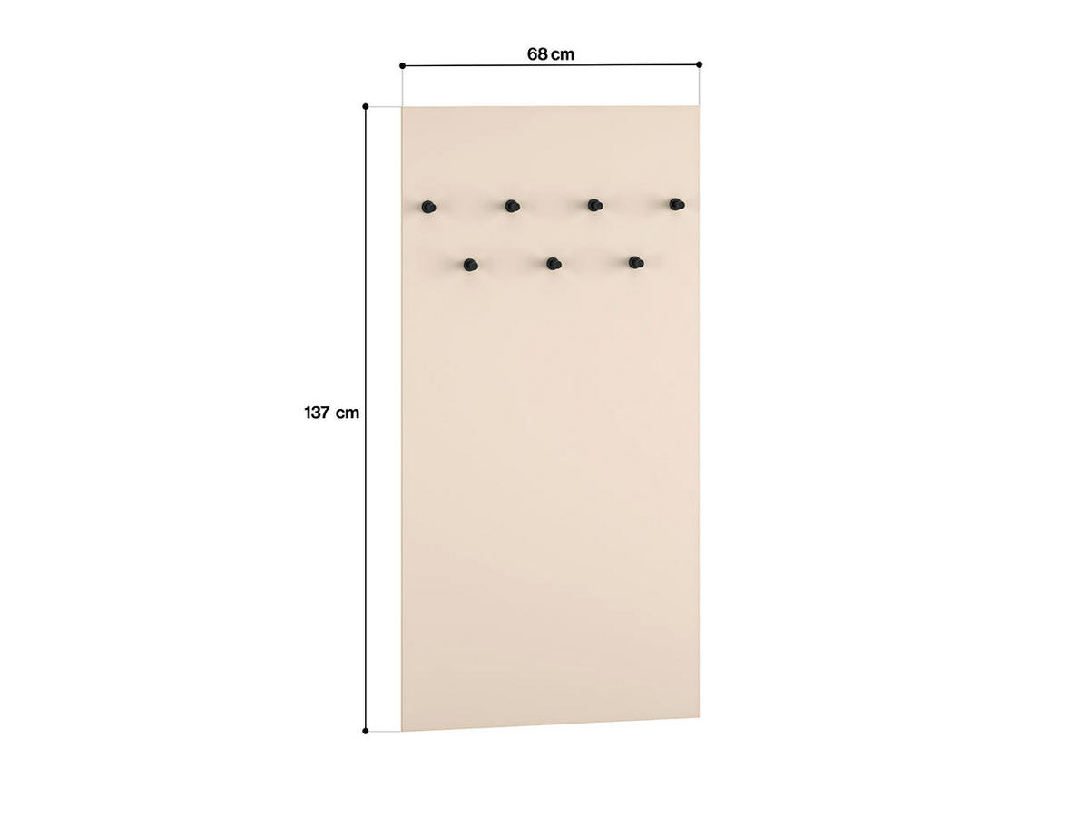WANDGARDEROBE – 68 cm – Sophie – Kaschmir – GF-010 - Kaschmir, Holzwerkstoff (68/137/3cm) - hi-markt