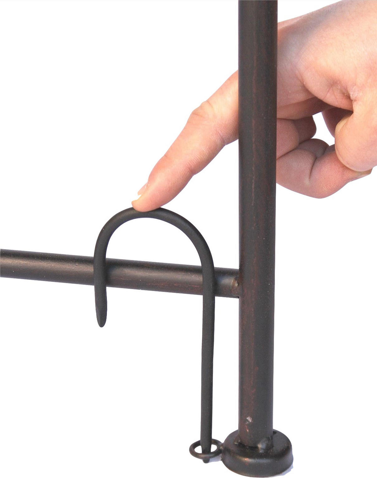 ROSENBOGEN mit Tor aus Metall Schmiedeeisen 236x186 cm 101759 - Braun, Metall (186/236/41cm) - DanDiBo