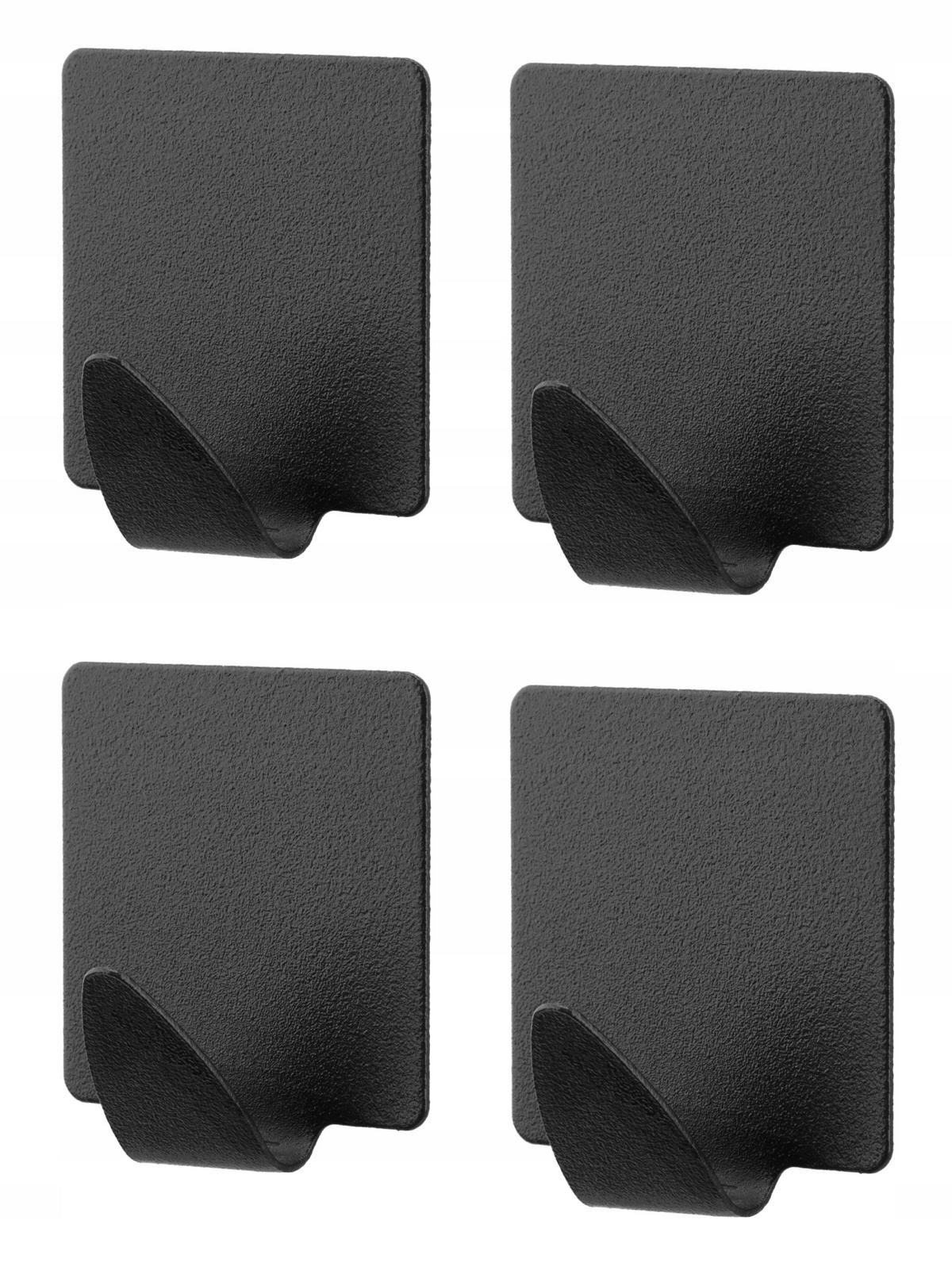 BADEZIMMER-AUFHÄNGER 4 Stück. - Schwarz, Metall (4/4cm) - KADAX